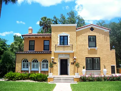 Sunlit Mediterranean revival home on San Jose Boulevard, the road that runs through Mandarin
