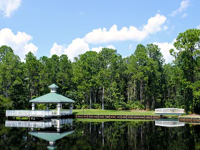 Gazebo over the water at a park in Fruit Cove