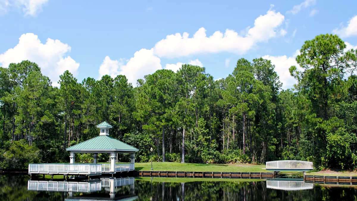 Gazebo over the water at a park in Fruit Cove